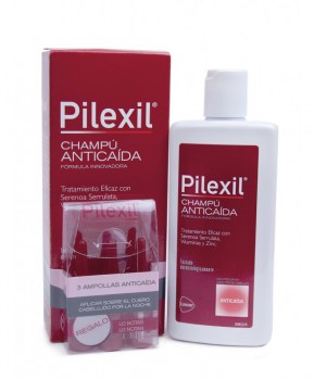 PILEXIL CHAMPU ANTICAIDA 300 ML Regalo tres ampollas anticaida